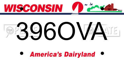 396OVA Wisconsin License Plate