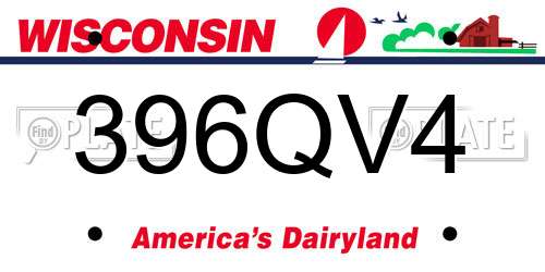 396QV4 Wisconsin License Plate