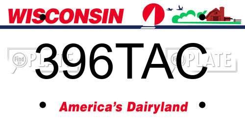 396TAC Wisconsin License Plate