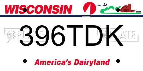 396TDK Wisconsin License Plate