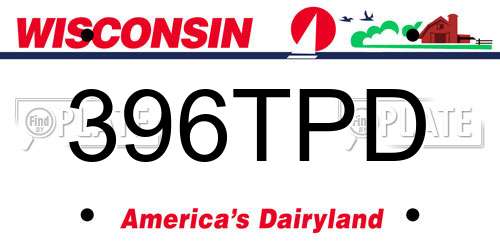 396TPD Wisconsin License Plate