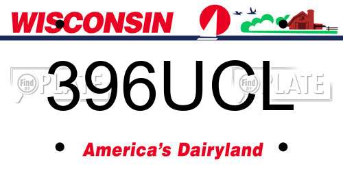 396UCL Wisconsin License Plate