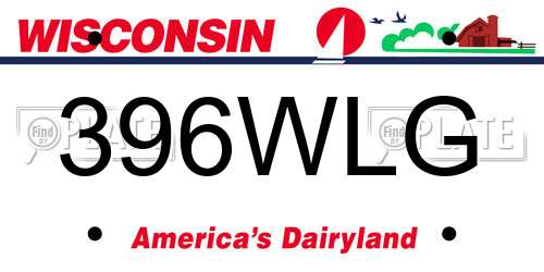 396WLG Wisconsin License Plate