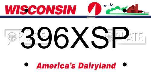 396XSP Wisconsin License Plate