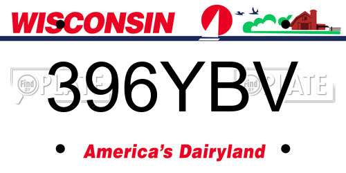 396YBV Wisconsin License Plate