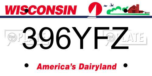 396YFZ Wisconsin License Plate