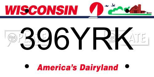 396YRK Wisconsin License Plate