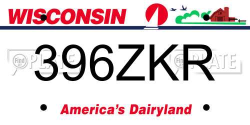 396ZKR Wisconsin License Plate