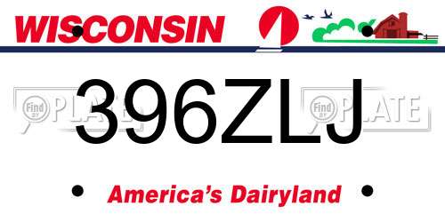 396ZLJ Wisconsin License Plate