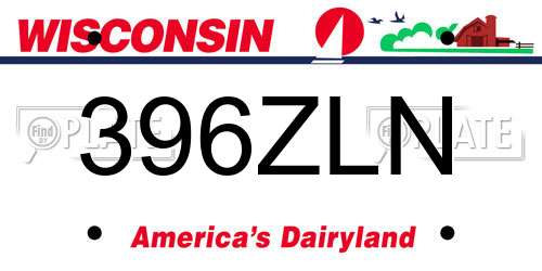 396ZLN Wisconsin License Plate