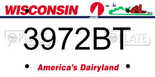 3972BT Wisconsin License Plate