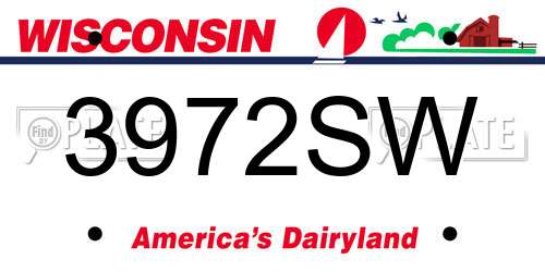 3972SW Wisconsin License Plate