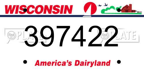 397422 Wisconsin License Plate
