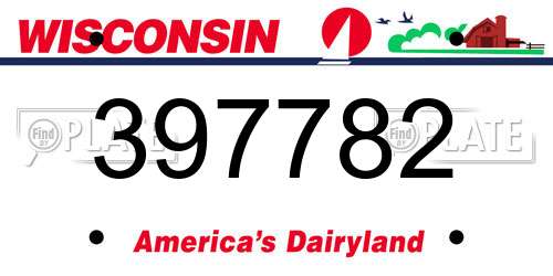 397782 Wisconsin License Plate