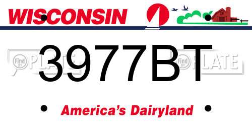3977BT Wisconsin License Plate