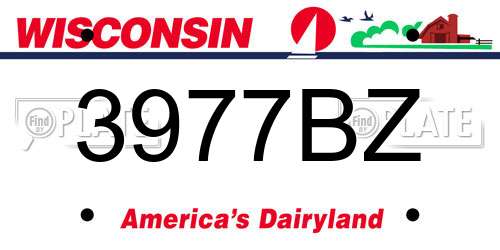 3977BZ Wisconsin License Plate