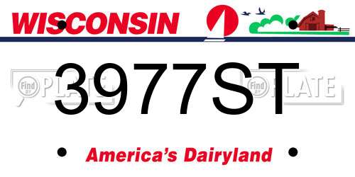 3977ST Wisconsin License Plate