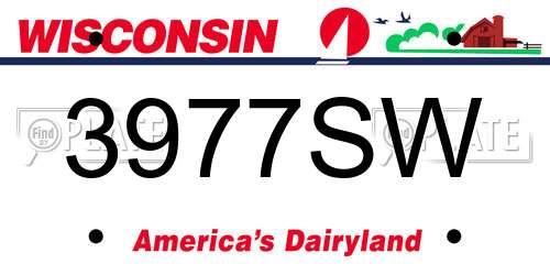 3977SW Wisconsin License Plate