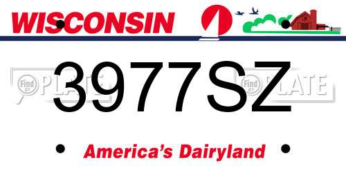 3977SZ Wisconsin License Plate