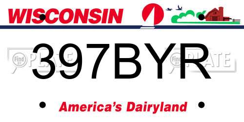 397BYR Wisconsin License Plate