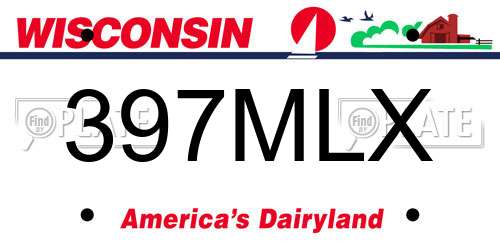 397MLX Wisconsin License Plate
