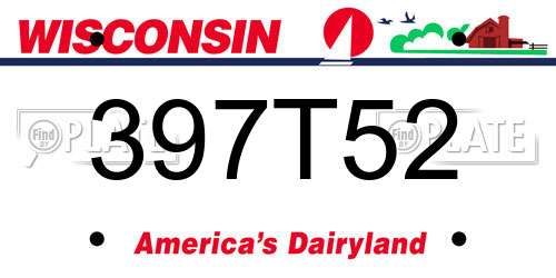 397T52 Wisconsin License Plate