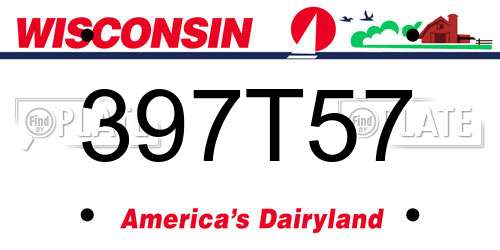 397T57 Wisconsin License Plate