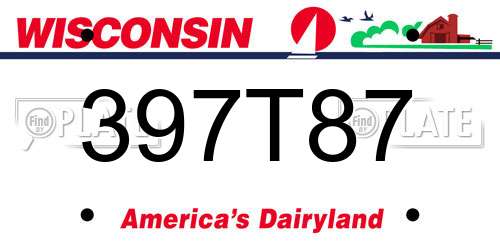 397T87 Wisconsin License Plate