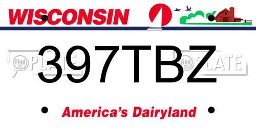 397TBZ Wisconsin License Plate