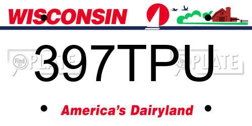 397TPU Wisconsin License Plate