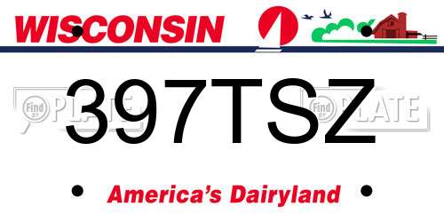397TSZ Wisconsin License Plate