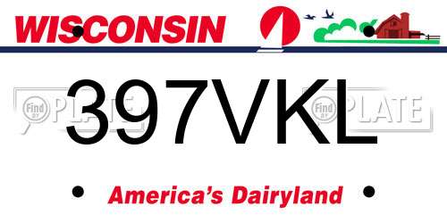 397VKL Wisconsin License Plate