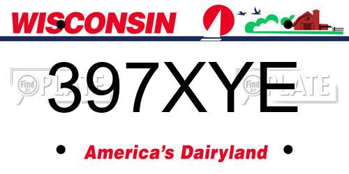 397XYE Wisconsin License Plate