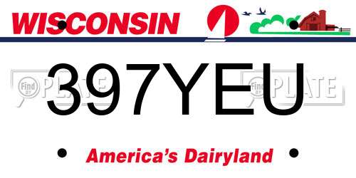 397YEU Wisconsin License Plate