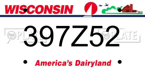 397Z52 Wisconsin License Plate