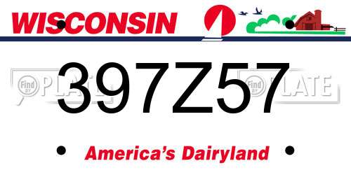 397Z57 Wisconsin License Plate