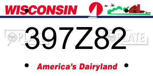 397Z82 Wisconsin License Plate