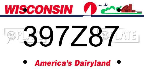 397Z87 Wisconsin License Plate