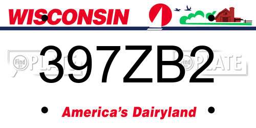 397ZB2 Wisconsin License Plate
