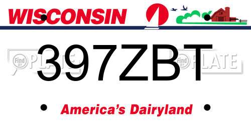 397ZBT Wisconsin License Plate