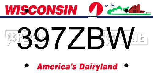 397ZBW Wisconsin License Plate