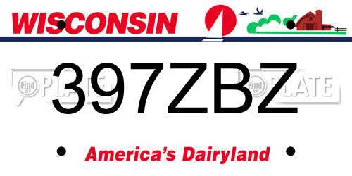 397ZBZ Wisconsin License Plate
