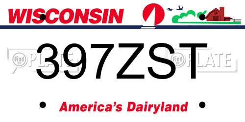 397ZST Wisconsin License Plate