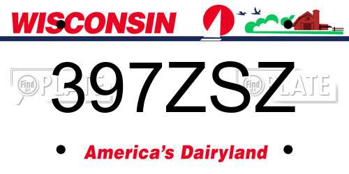 397ZSZ Wisconsin License Plate