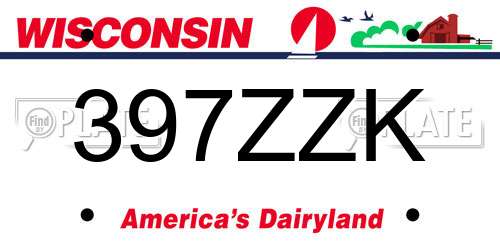 397ZZK Wisconsin License Plate