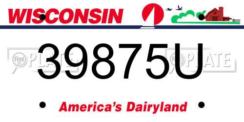 39875U Wisconsin License Plate