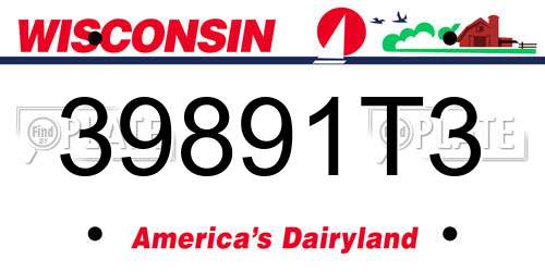 39891T3 Wisconsin License Plate
