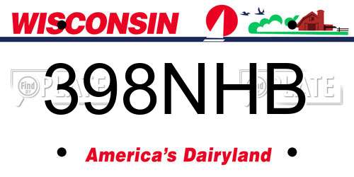 398NHB Wisconsin License Plate