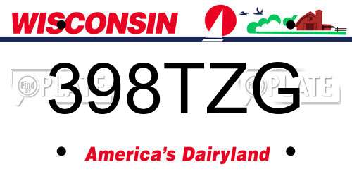 398TZG Wisconsin License Plate