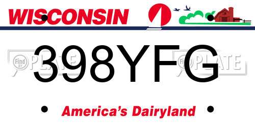 398YFG Wisconsin License Plate